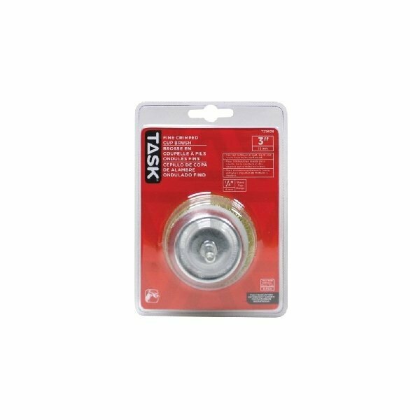 Task Tools Wheel Wire Mtl 3in 1/4in Shnk T25628